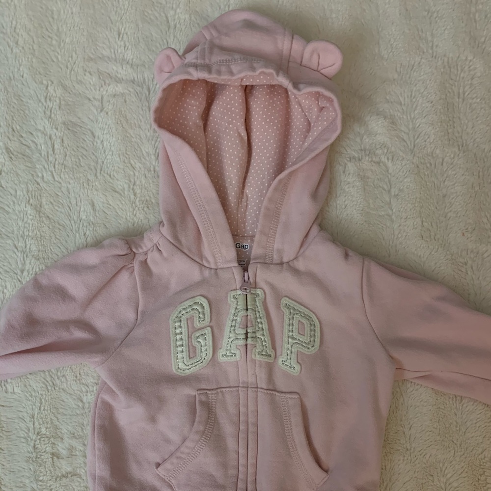 BabyGap Pink Logo Hoodie Sweatshirt Jacket 6-12 mo